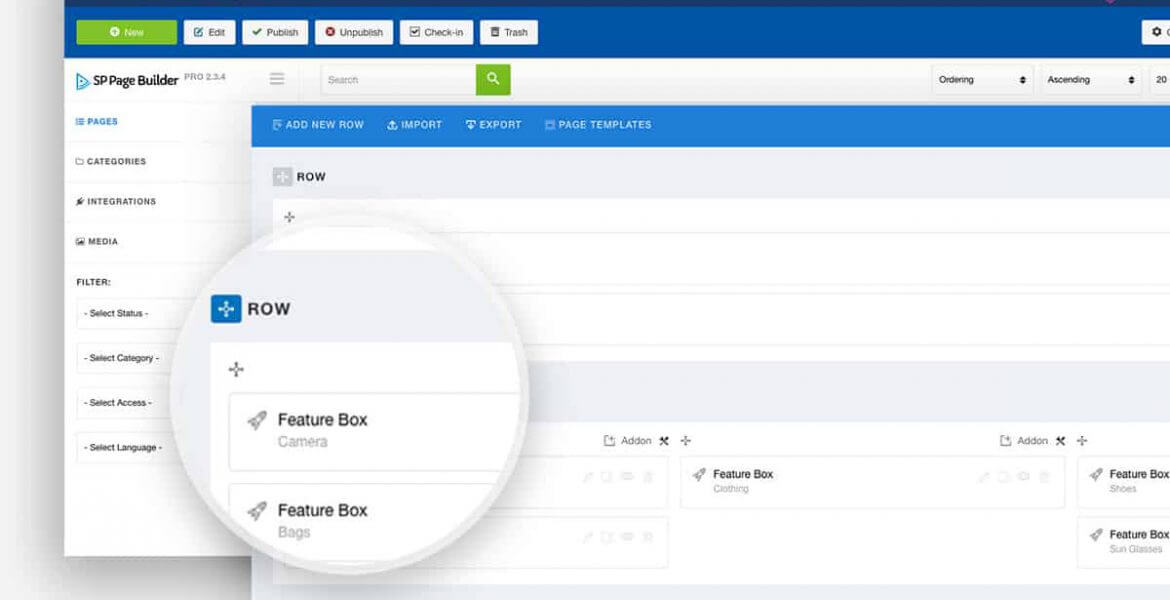 Developing Joomla templates and websites: Sp Page Builder Pro